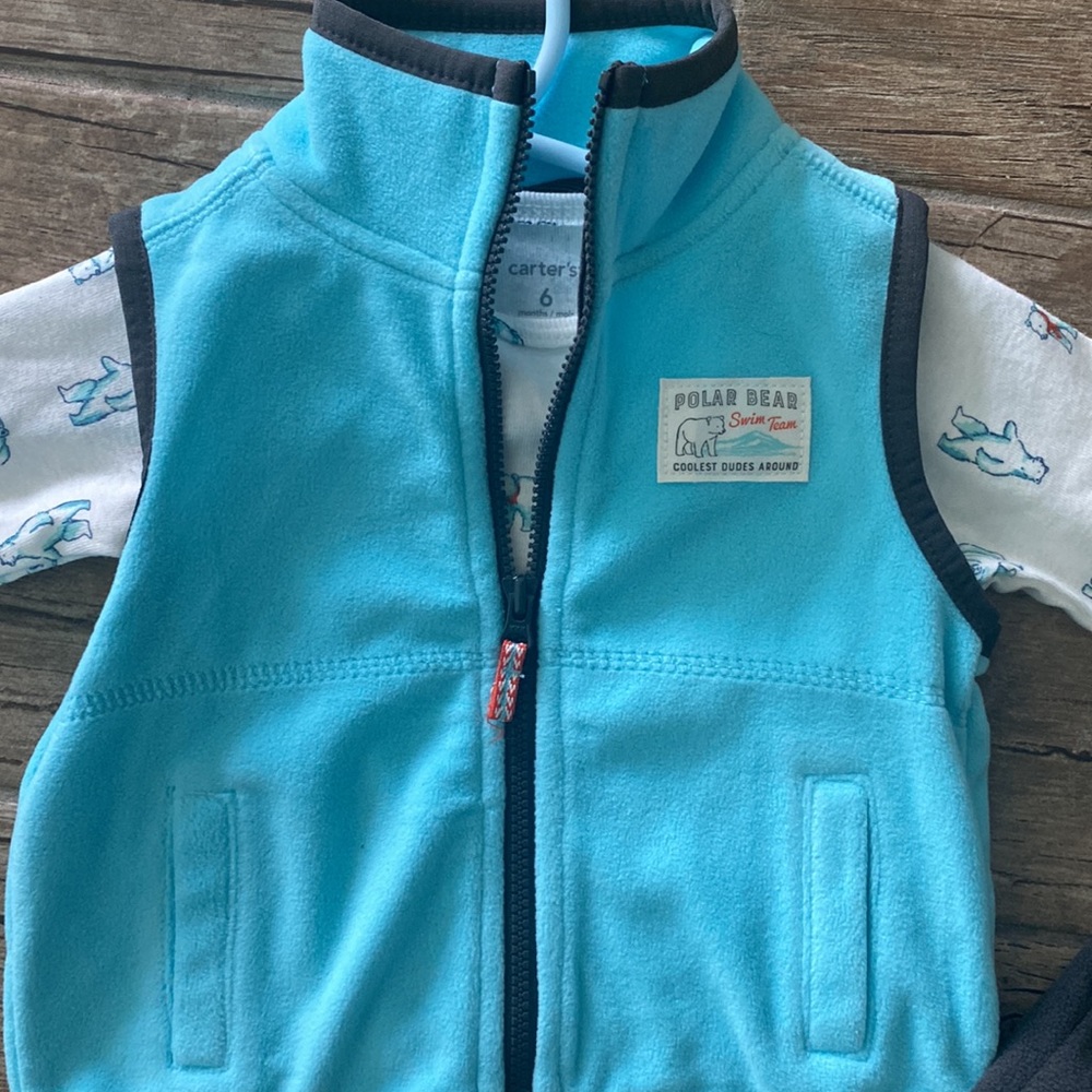 Carter’s Polar Bear Fleece 3 Piece Set - Picture 2 of 4